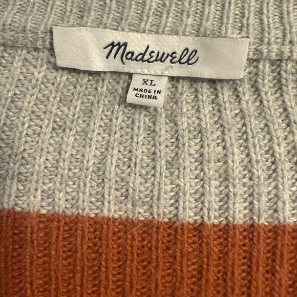 Madewell multicolor striped cotton blend pullover sweater ladies Size XL - Picture 4 of 7